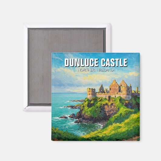 Dunluce Castle Nordirland Travel Magnet (Vorderseite/Rückseite)