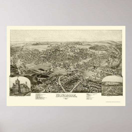 Dunmore, PA Panoramic Map - 1892 Poster (Vorne)