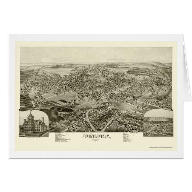 Dunmore, panoramische Karte PAs - 1892 (Vorderseite (Horizontal))