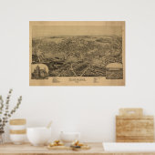 Dunmore Pennsylvania 1892 Antike Panoramakarte Poster (Küche)