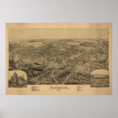 Dunmore Pennsylvania 1892 Antike Panoramakarte Poster (Vorne)