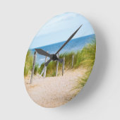Dünn, Meer, Zaun Runde Wanduhr (Winkel)