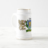 Dunn/O'Dunn Irish Shield Personalisiert Beer Stein Bierglas (Vorderseite Links)