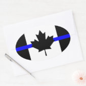 Dünnblaue Linie - Kanada-Version Ovaler Aufkleber (Umschlag)