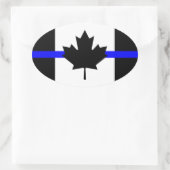 Dünnblaue Linie - Kanada-Version Ovaler Aufkleber (Tasche)