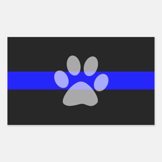 Dünnblauer Linienaufkleber (Set von 4) - K9 Rechteckiger Aufkleber (Vorderseite)