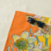 Dünndarm Blume Floral Wasserfarbe Orange Strand Strandtuch (Beispiel)