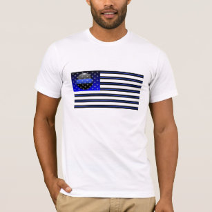 Dünne blaue Flagge - Sterne, Streifen und Mut T-Shirt
