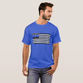 Dünne blaue Flagge - Sterne, Streifen und Mut T-Shirt (Vorne ganz)