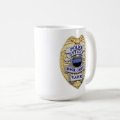 Dünne blaue Linie - 25 Jahre Polizeipolizei Abzeic Kaffeetasse (VorderseiteRechts)