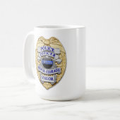 Dünne blaue Linie - Abzeichen der Polizei für 30 J Kaffeetasse (Vorderseite Links)