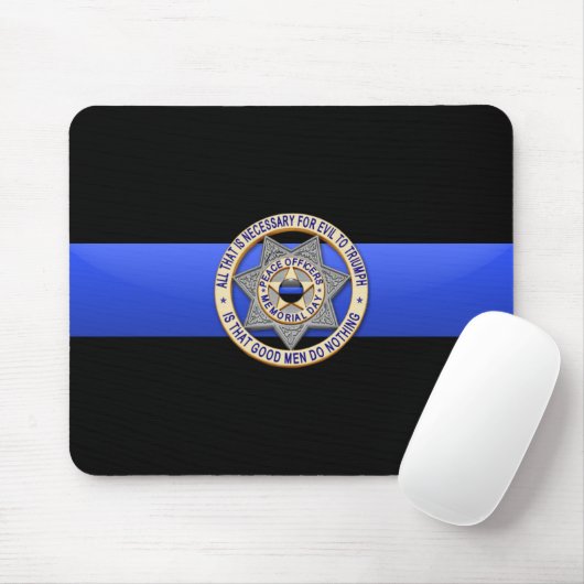 Dünne blaue Linie - Abzeichen Mousepad (Mit Mouse)