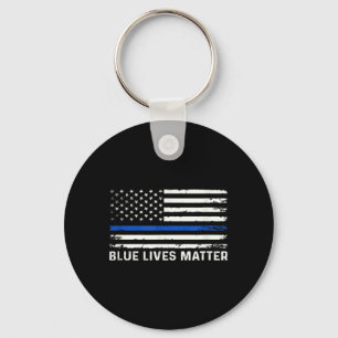 Dünne Blaue Linie Amerikanische Flagge Blaues Lebe Schlüsselanhänger