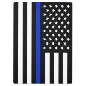 Dünne blaue Linie amerikanische Flagge Klemmbrett (Rückseite)