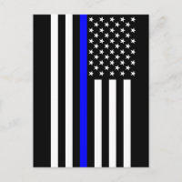 Dünne blaue Linie Amerikanische Flagge Schwarz und