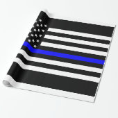 Dünne blaue Linie, amerikanisches Flag Grafische D Geschenkpapier (Ungerollt)