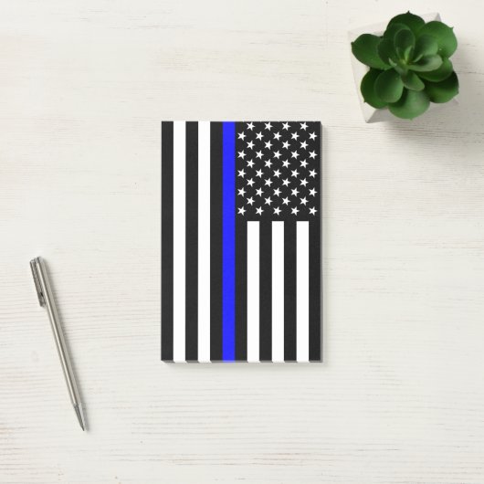 Dünne blaue Linie, amerikanisches Flag Grafische D Post-it Klebezettel (Büro)