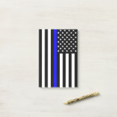 Dünne blaue Linie, amerikanisches Flag Grafische D Post-it Klebezettel (Auf Schreibtisch)