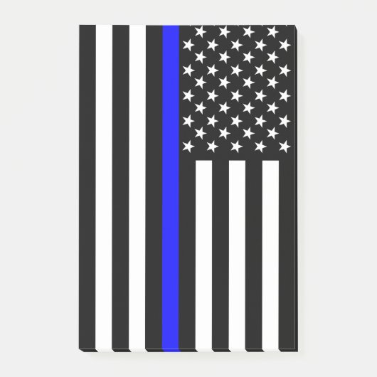 Dünne blaue Linie, amerikanisches Flag Grafische D Post-it Klebezettel (Vorderseite)