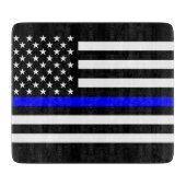Dünne blaue Linie, amerikanisches Flag Grafische D Schneidebrett (Vorderseite)