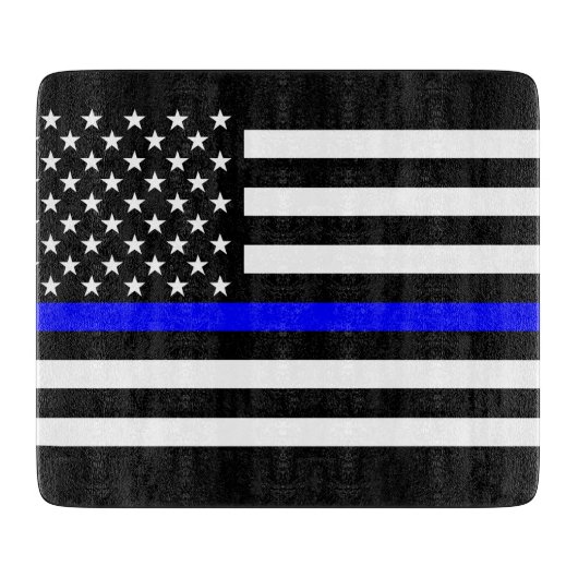 Dünne blaue Linie, amerikanisches Flag Grafische D Schneidebrett (Vorderseite)