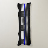 Dünne blaue Linie, amerikanisches Flag Grafische D Seitenschläferkissen (Rückseite (Vertikal))