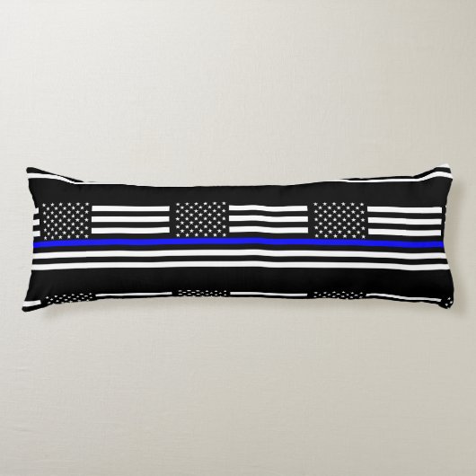 Dünne blaue Linie, amerikanisches Flag Grafische D Seitenschläferkissen (Vorderseite)