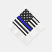 Dünne blaue Linie, amerikanisches Flag Grafische D Serviette (Ecke)