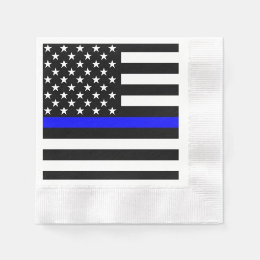Dünne blaue Linie, amerikanisches Flag Grafische D Serviette (Vorderseite)