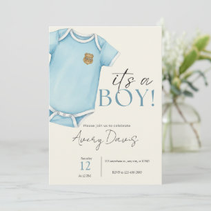 Dünne Blaue Linie Babyshower-Einladung, Polizei Einladung