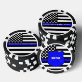 [dünne blaue Linie] Challenge-Coin Pokerchips (Stapel)