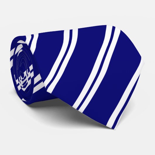 Dünne blaue Linie Distinguished Stripes Neck Tie Krawatte (Gerollt)