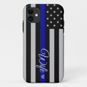 Dünne blaue Linie Ehefrau-Flagge Case-Mate iPhone Hülle