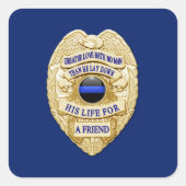 Dünne blaue Linie Eins-a-Kind Quadratischer Aufkleber (Vorderseite)