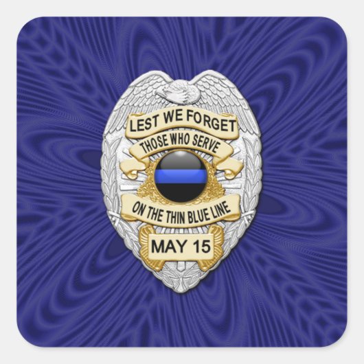 Dünne blaue Linie Eins-a-Kind Quadratischer Aufkleber (Vorderseite)