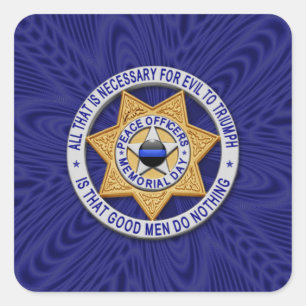 Dünne blaue Linie Eins-a-Kind Quadratischer Aufkleber