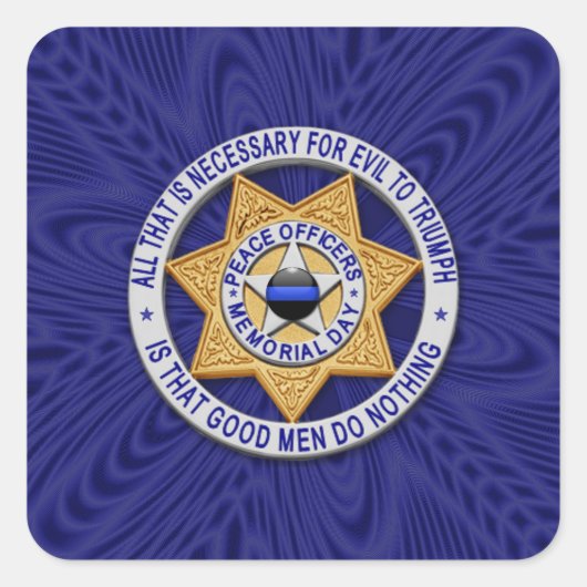 Dünne blaue Linie Eins-a-Kind Quadratischer Aufkleber (Vorderseite)