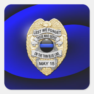 Dünne blaue Linie Eins-a-Kind Quadratischer Aufkleber