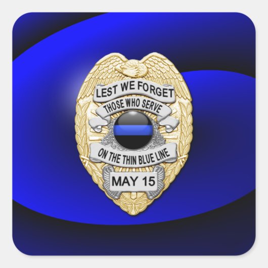 Dünne blaue Linie Eins-a-Kind Quadratischer Aufkleber (Vorderseite)