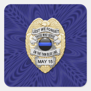 Dünne blaue Linie Eins-a-Kind Quadratischer Aufkleber