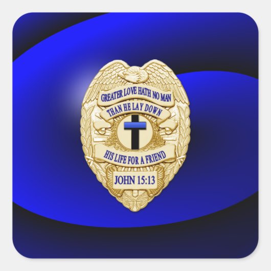 Dünne blaue Linie Eins-a-Kind Quadratischer Aufkleber (Vorderseite)