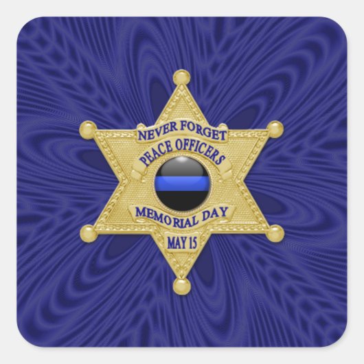 Dünne blaue Linie Eins-a-Kind Quadratischer Aufkleber (Vorderseite)