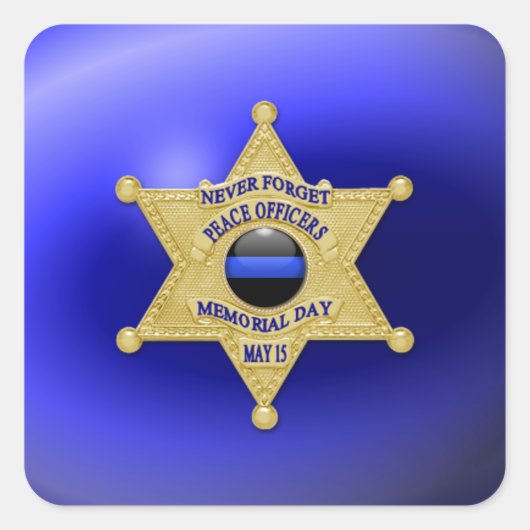 Dünne blaue Linie Eins-a-Kind Quadratischer Aufkleber (Vorderseite)