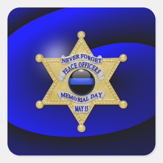 Dünne blaue Linie Eins-a-Kind Quadratischer Aufkleber (Vorderseite)