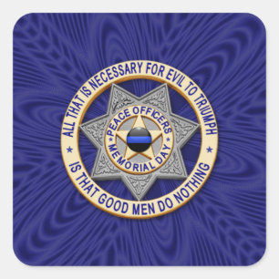 Dünne blaue Linie Eins-a-Kind Quadratischer Aufkleber