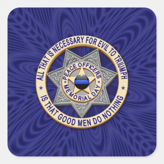 Dünne blaue Linie Eins-a-Kind Quadratischer Aufkleber (Vorderseite)