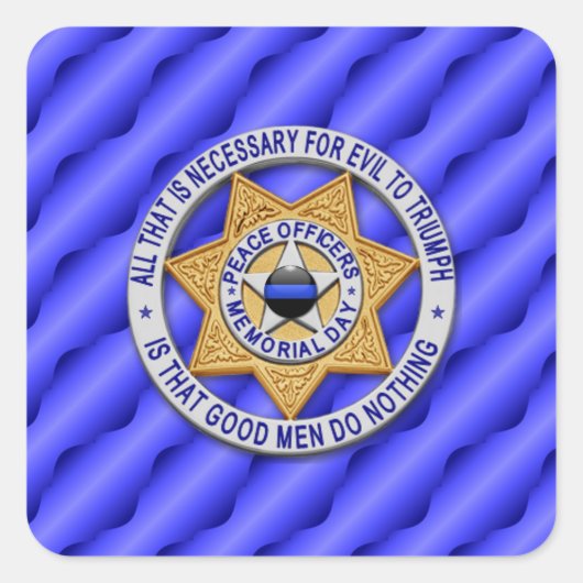 Dünne blaue Linie Eins-a-Kind Quadratischer Aufkleber (Vorderseite)