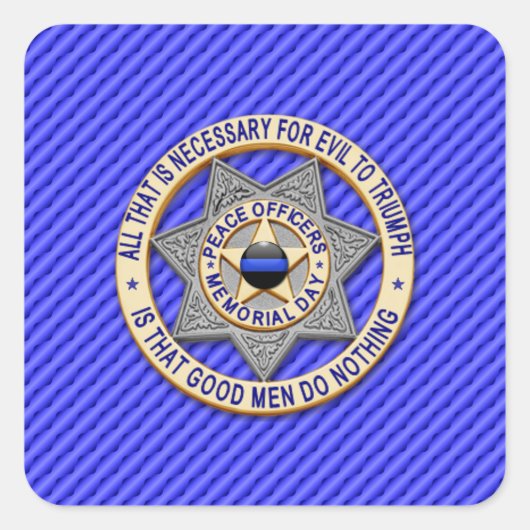 Dünne blaue Linie Eins-a-Kind Quadratischer Aufkleber (Vorderseite)