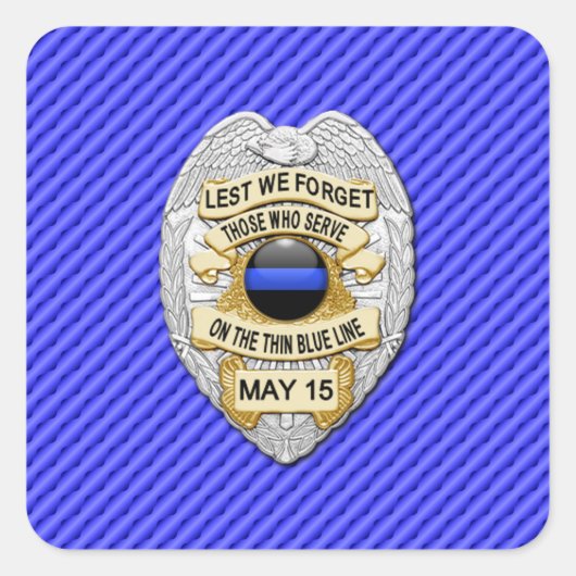 Dünne blaue Linie Eins-a-Kind Quadratischer Aufkleber (Vorderseite)