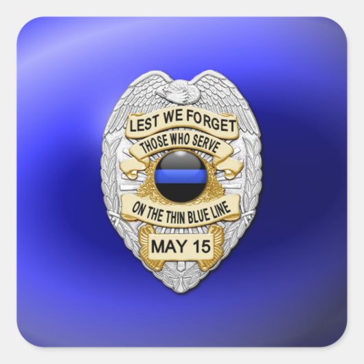 Dünne blaue Linie Eins-a-Kind Quadratischer Aufkleber (Vorderseite)